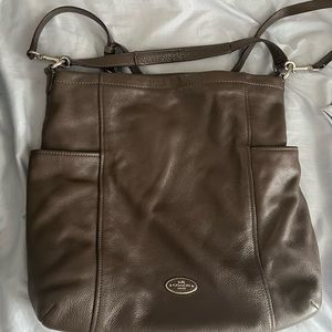 COACH taupe leather bag